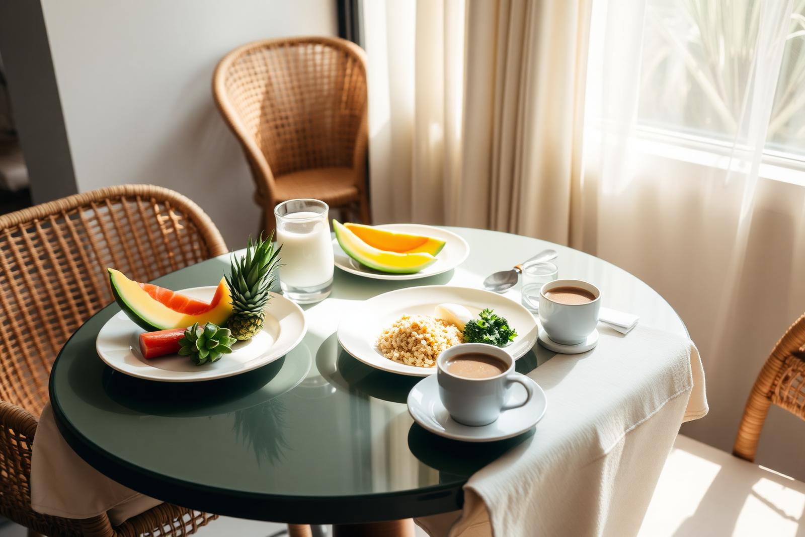 Tropical breakfast at the Boss Legian Hotel restaurant